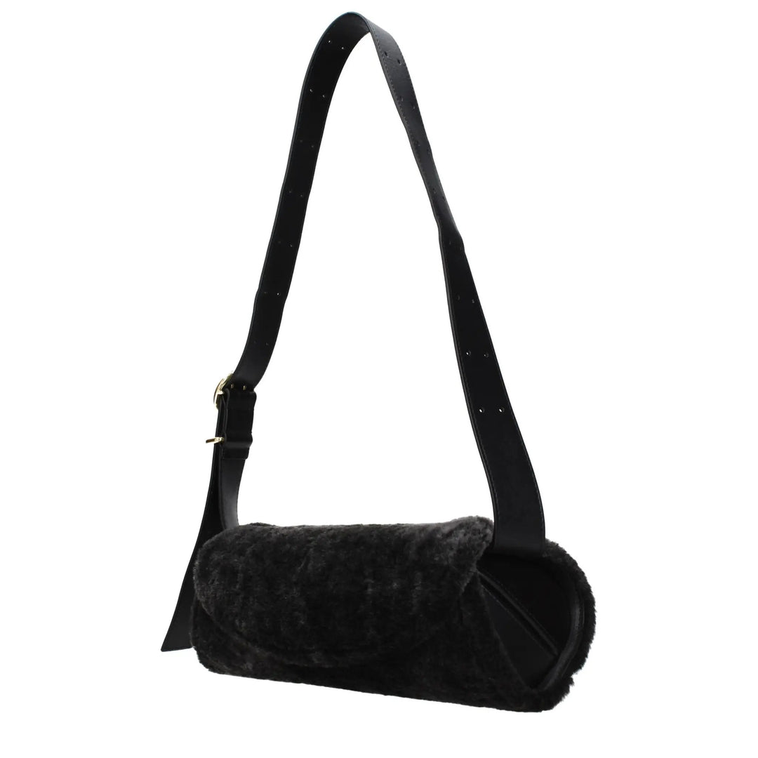 Jil Sander Sample Sale | Jil Sander Black Fur Crossbody Bag - | Designer outlet