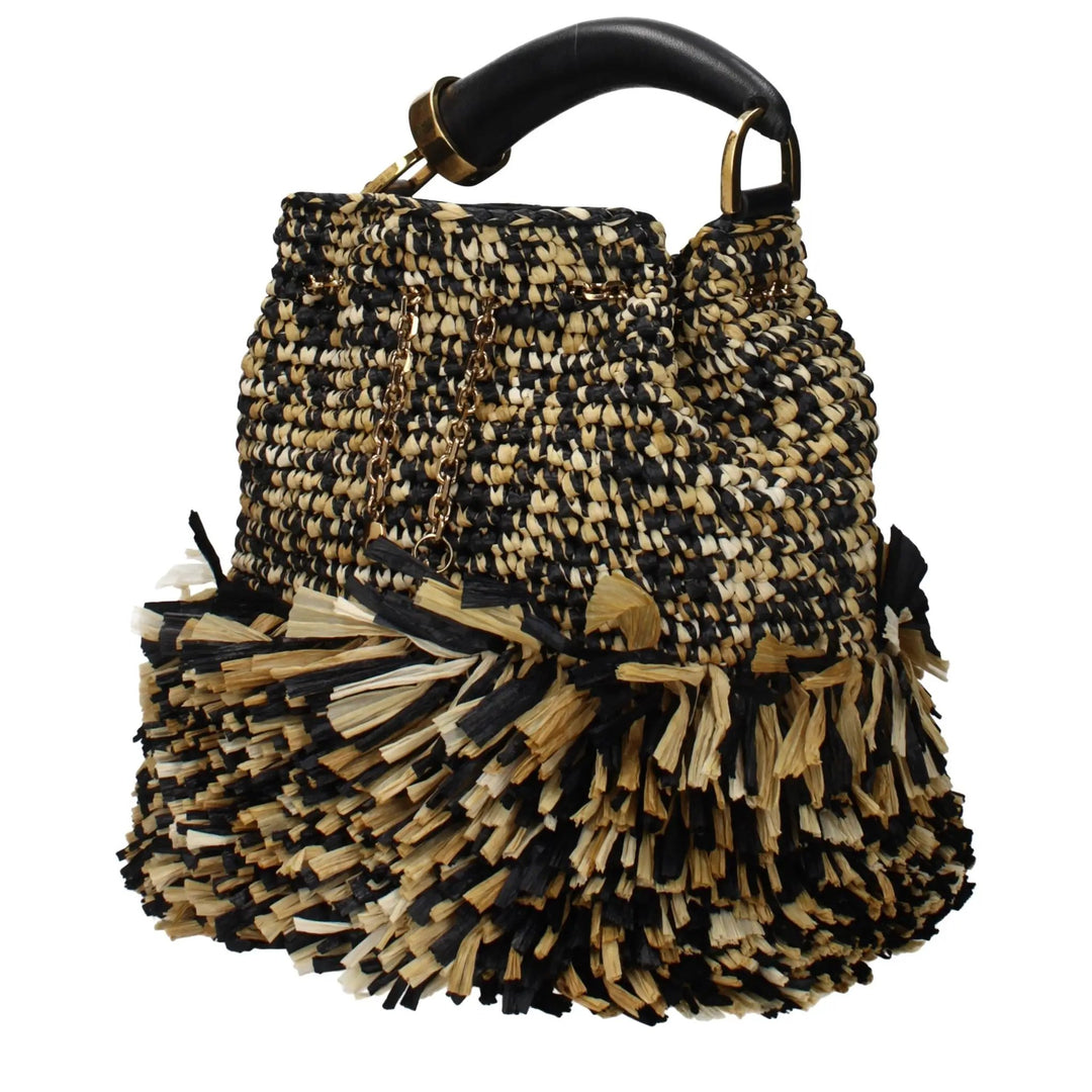 Roberto Cavalli Sample Sale | Roberto Cavalli Beige Raffia Handbag - | Designer outlet