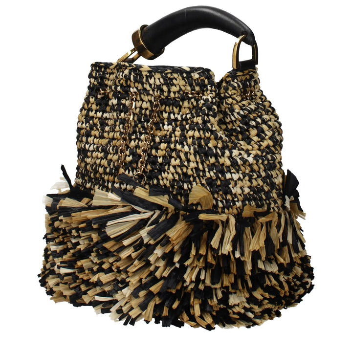 Roberto Cavalli Sample Sale | Roberto Cavalli Beige Raffia Handbag - | Designer outlet