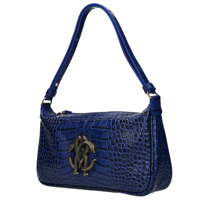 Roberto Cavalli Blue Leather Handbag