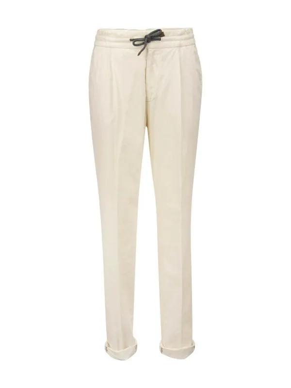 Brunello Cucinelli Sample Sale | Brunello Cucinelli White Cotton Casual Pants - | Designer outlet