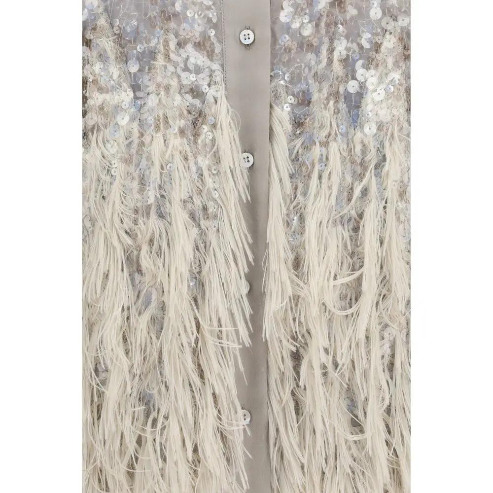 Brunello Cucinelli Sample Sale | Brunello Cucinelli Beige Silk Shortsleeve Shirt - | Designer outlet