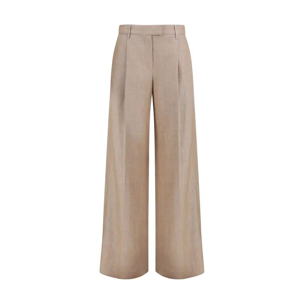 Brunello Cucinelli Sample Sale | Brunello Cucinelli Beige Linen Casual Pants - | Designer outlet