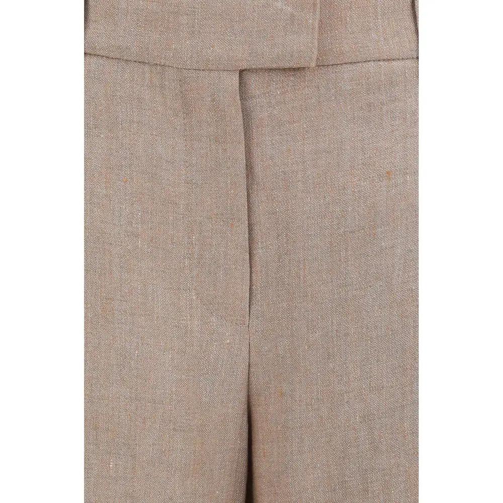 Brunello Cucinelli Sample Sale | Brunello Cucinelli Beige Linen Casual Pants - | Designer outlet