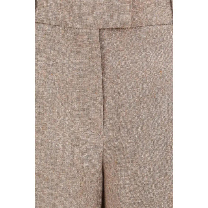 Brunello Cucinelli Sample Sale | Brunello Cucinelli Beige Linen Casual Pants - | Designer outlet