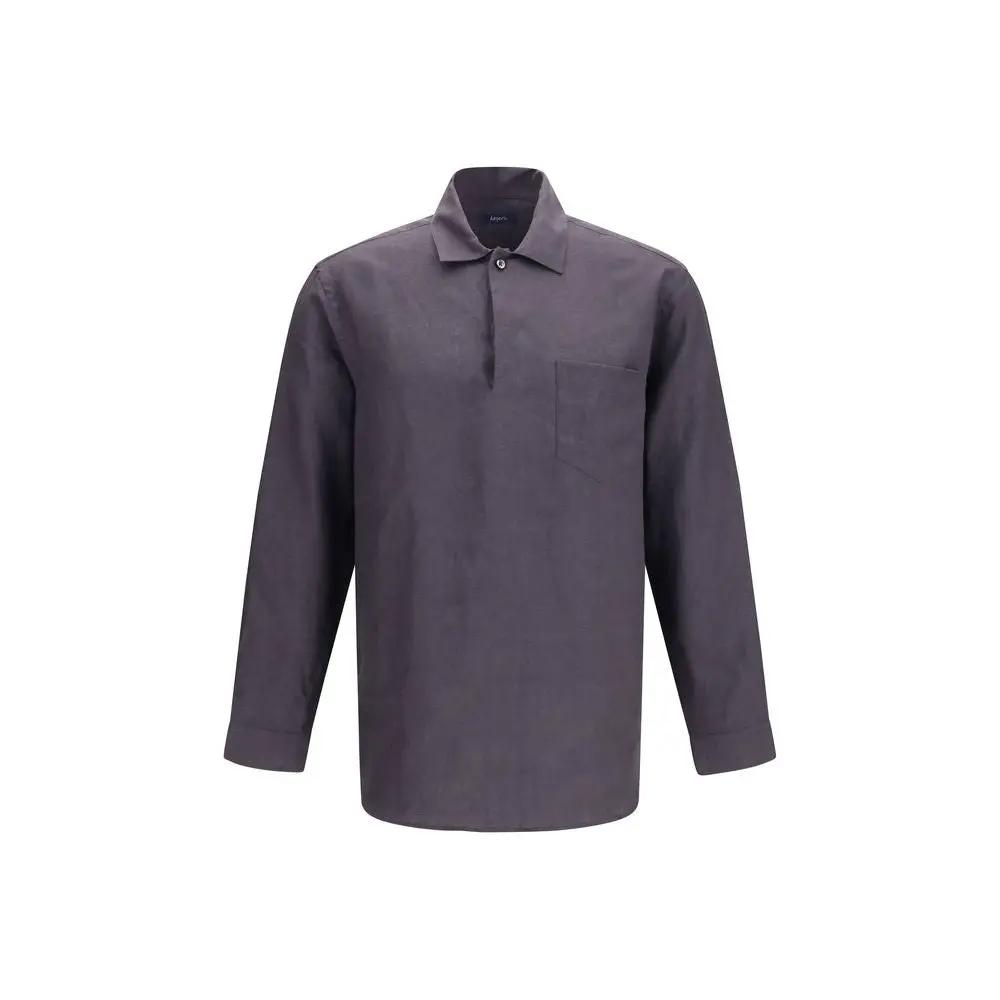 Deperlu Sample Sale | Deperlu Gray Linen Shirt - | Designer outlet