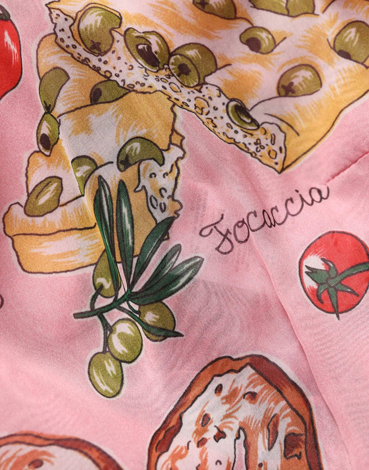 Dolce &amp; Gabbana Sample Sale | Dolce &amp; Gabbana Light Pink Bread Print Pleated Maxi Dress - | Designer outlet