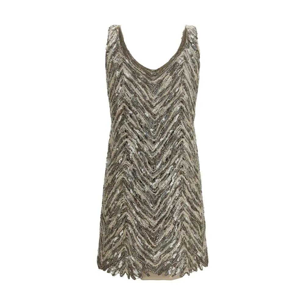 Brunello Cucinelli Sample Sale | Brunello Cucinelli Beige Paper Cocktail Dress - | Designer outlet
