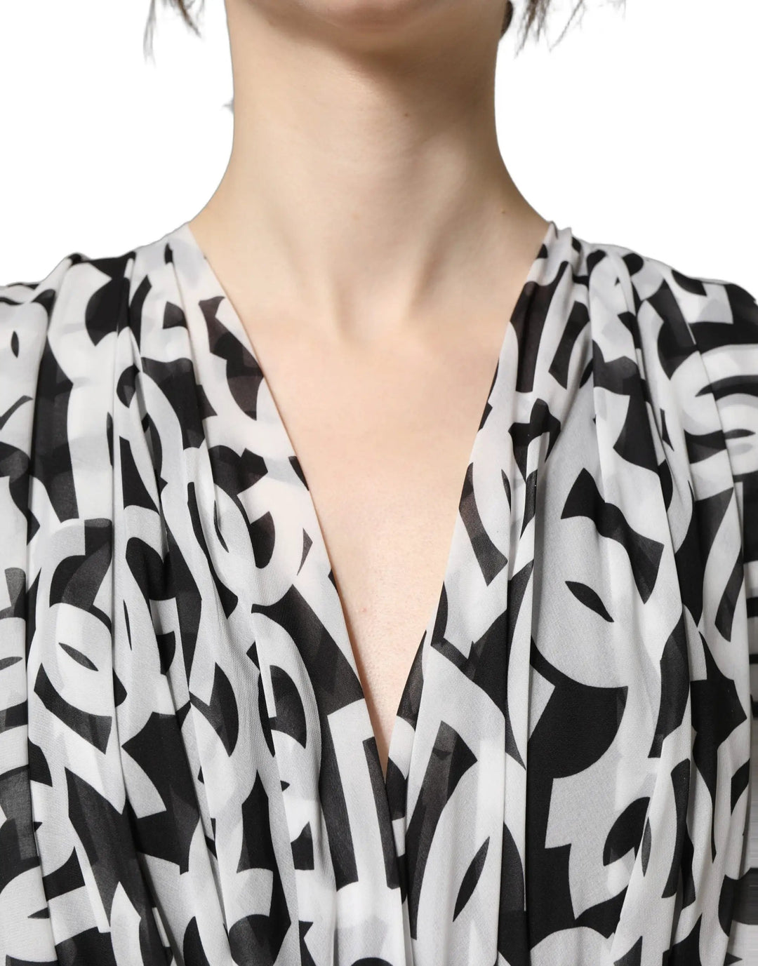 Dolce &amp; Gabbana Sample Sale | Dolce &amp; Gabbana Black White Logo Sleeveless Floor Length Maxi Dress - | Designer outlet