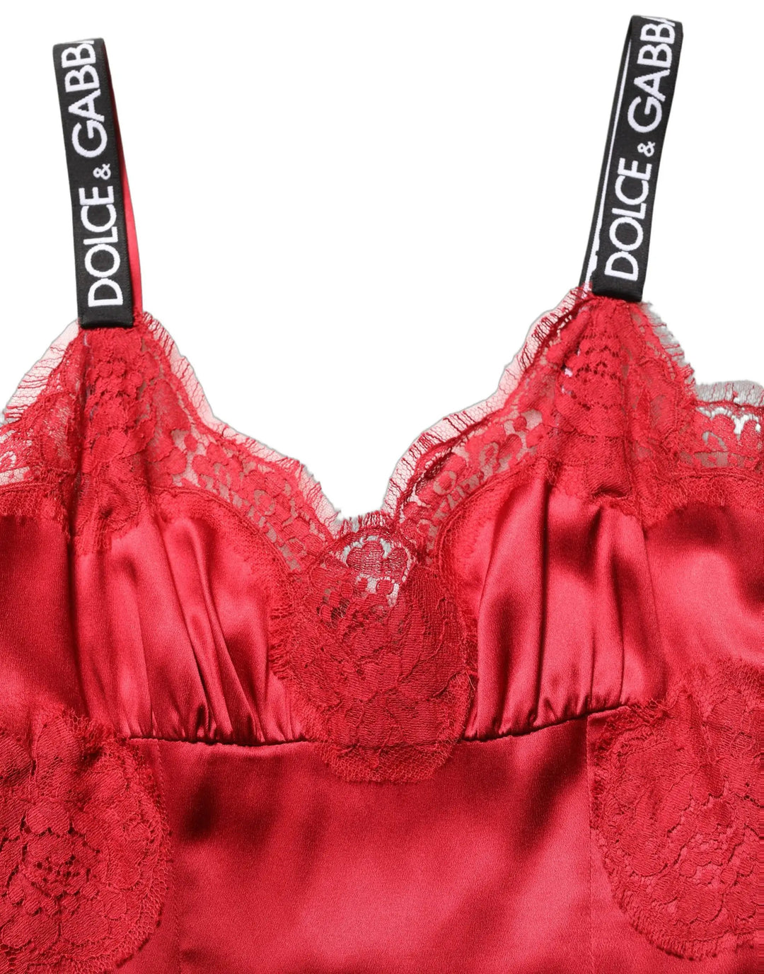 Dolce &amp; Gabbana Sample Sale | Dolce &amp; Gabbana Red Silk Sleeveless Maxi Long Lace Trim Dress - | Designer outlet