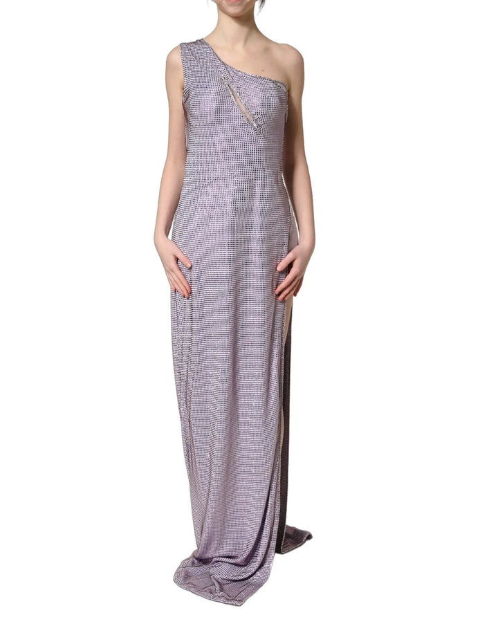 Dolce & Gabbana Sample Sale | Dolce & Gabbana Purple Crystal OneShoulder EveningGown Dress - | Designer outlet