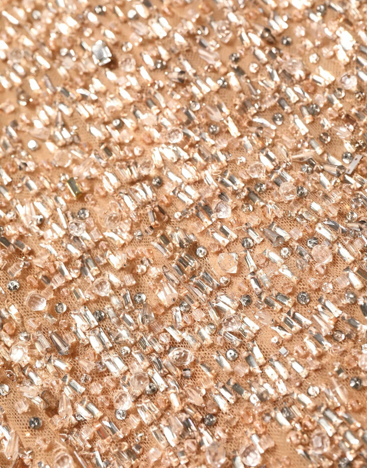 Dolce & Gabbana Sample Sale | Dolce & Gabbana Brown Crystal Embellished Mermaid Gown Dress - | Designer outlet