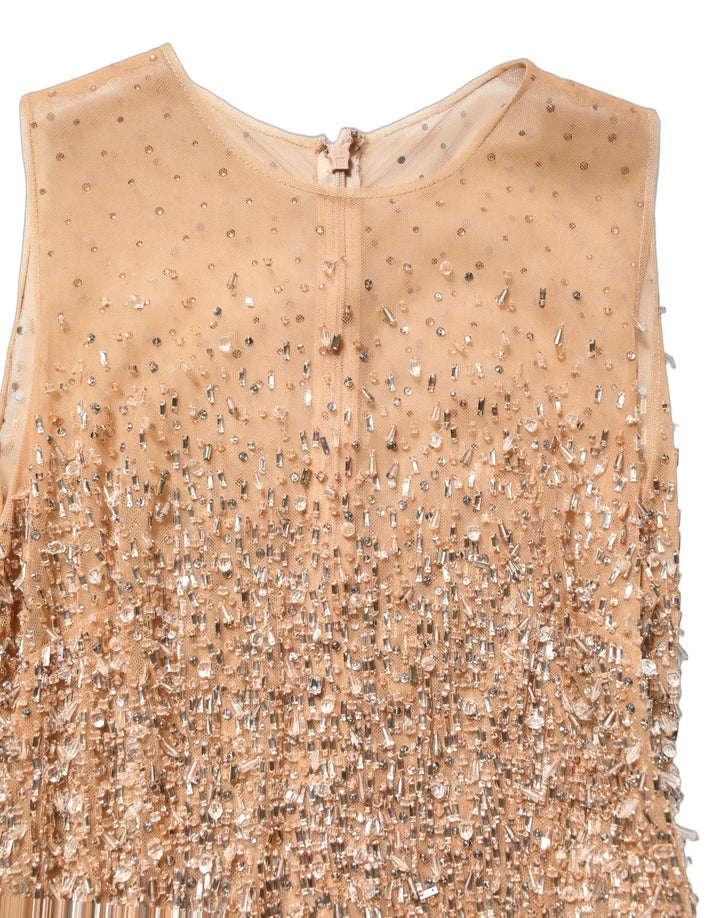 Dolce & Gabbana Sample Sale | Dolce & Gabbana Brown Crystal Embellished Mermaid Gown Dress - | Designer outlet