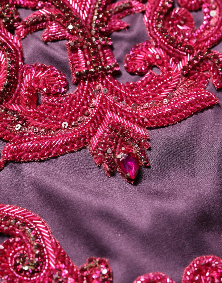 Dolce & Gabbana Sample Sale | Dolce & Gabbana Purple Silk Crystal Strapless Floor Length Gown Dress - | Designer outlet