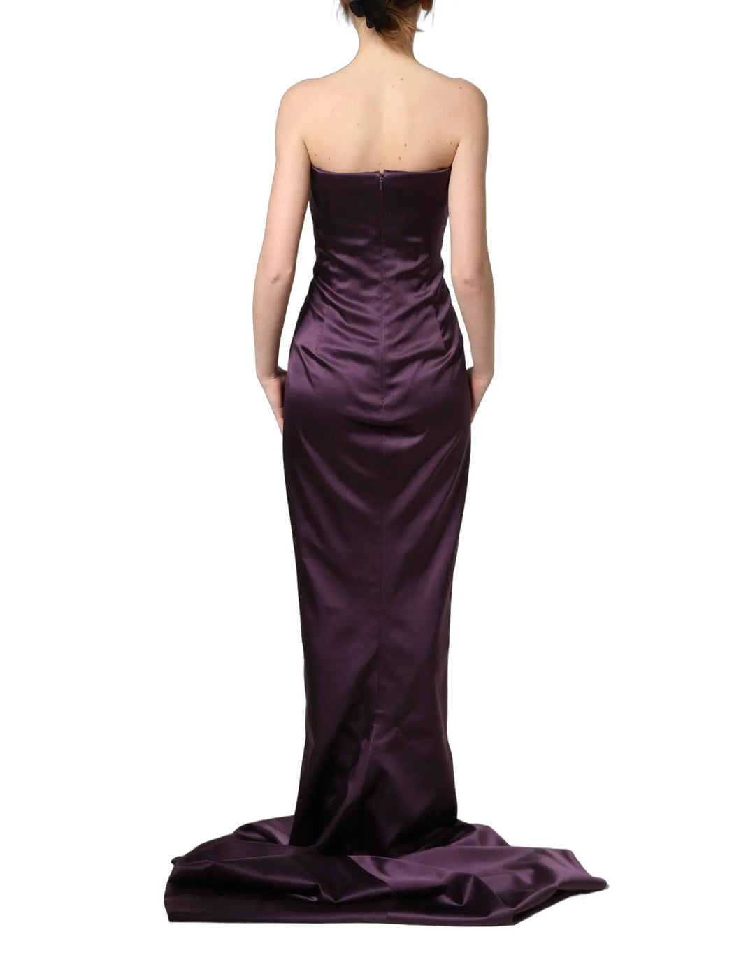 Dolce & Gabbana Sample Sale | Dolce & Gabbana Purple Silk Crystal Strapless Floor Length Gown Dress - | Designer outlet