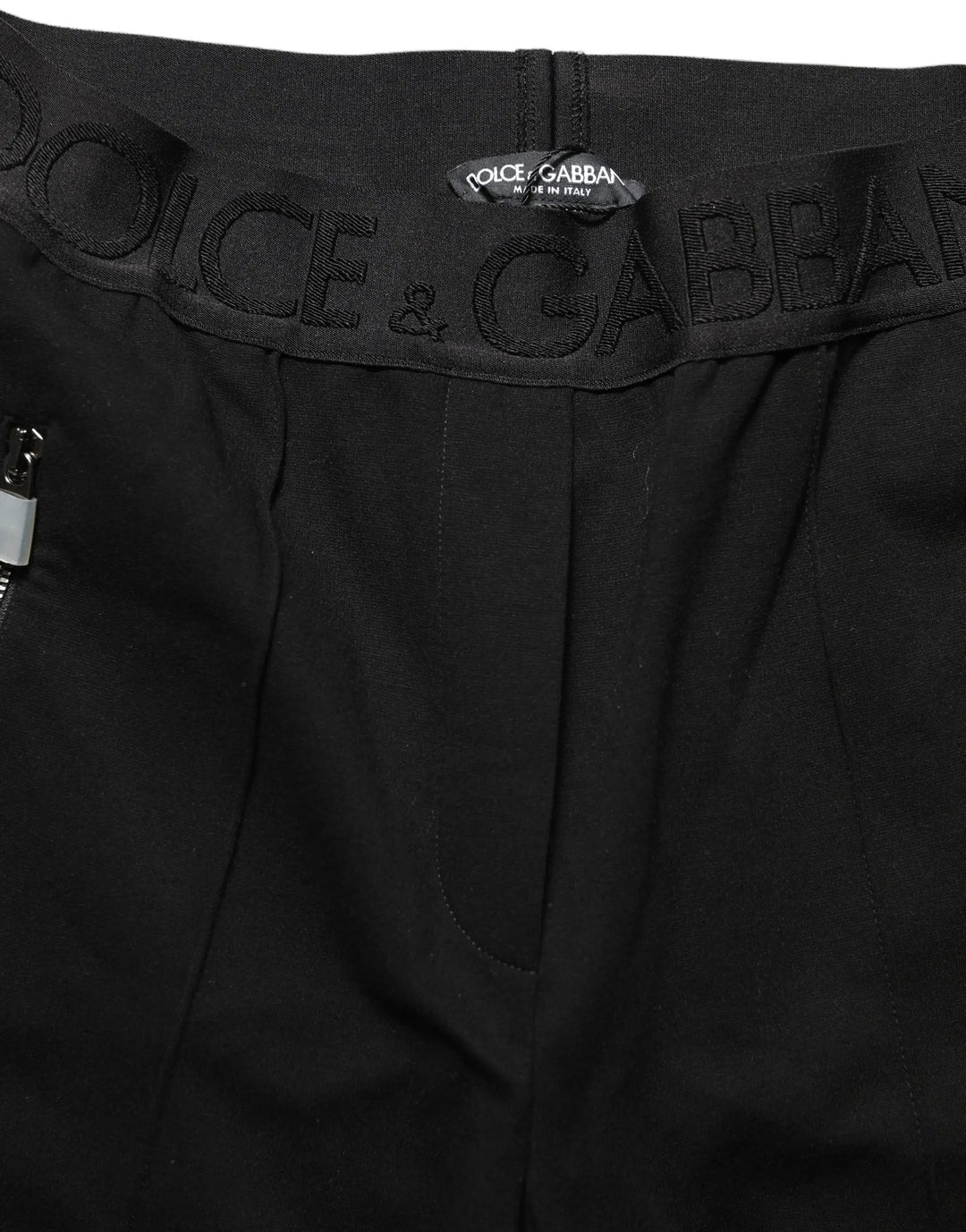 Dolce &amp; Gabbana Sample Sale | Dolce &amp; Gabbana Black Viscose Mid Waist Skinny Trouser Pants - | Designer outlet