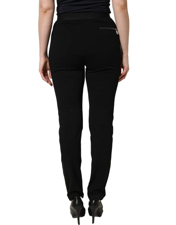 Dolce &amp; Gabbana Sample Sale | Dolce &amp; Gabbana Black Viscose Mid Waist Skinny Trouser Pants - | Designer outlet