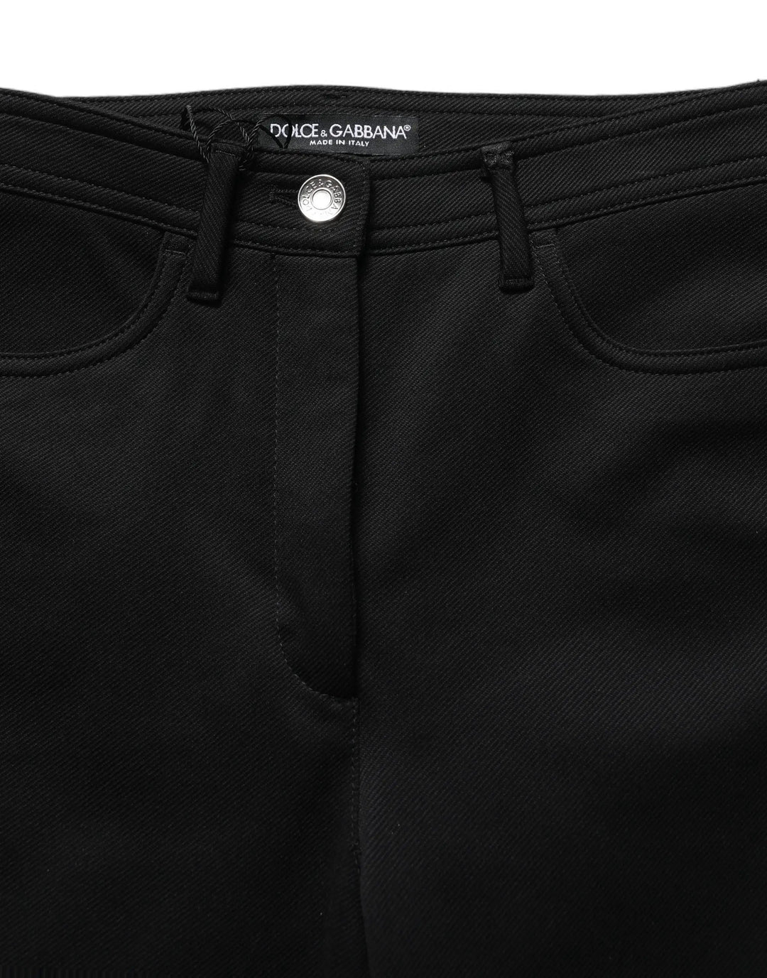 Dolce &amp; Gabbana Sample Sale | Dolce &amp; Gabbana Black Nylon Stretch Skinny High Waist Pants - | Designer outlet