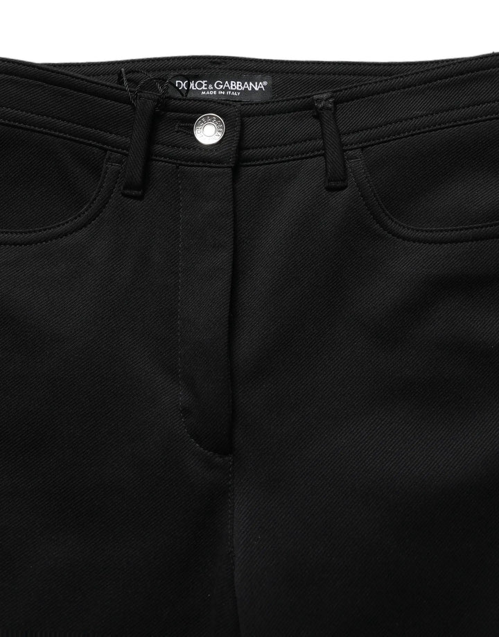Dolce &amp; Gabbana Sample Sale | Dolce &amp; Gabbana Black Nylon Stretch Skinny High Waist Pants - | Designer outlet