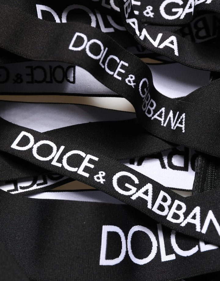 Dolce & Gabbana Sample Sale | Dolce & Gabbana Black Logo Tape Cut Out Skinny High Waist Pants - | Designer outlet