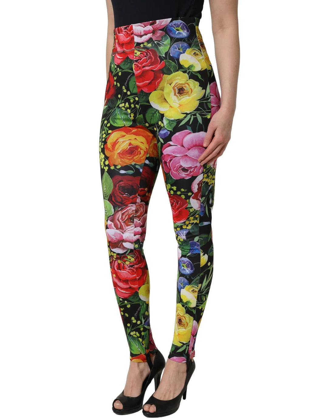 Dolce &amp; Gabbana Sample Sale | Dolce &amp; Gabbana Multicolor Floral Stretch Jersey Leggings Pants - | Designer outlet