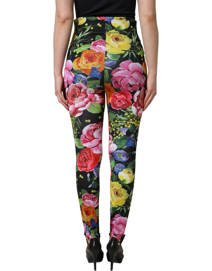 Dolce &amp; Gabbana Sample Sale | Dolce &amp; Gabbana Multicolor Floral Stretch Jersey Leggings Pants - | Designer outlet