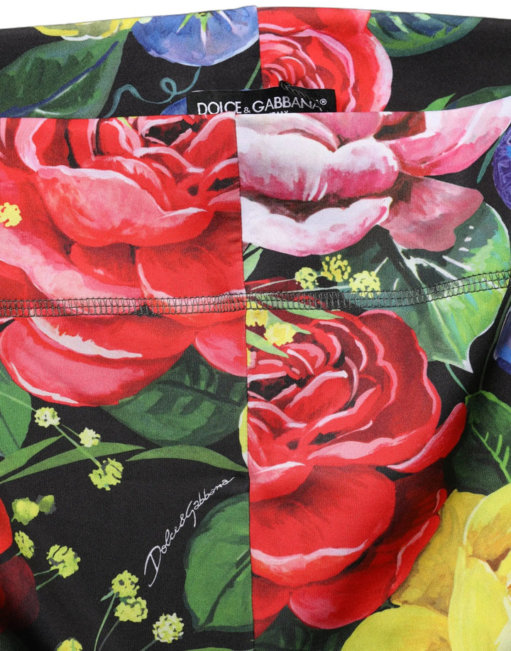 Dolce &amp; Gabbana Sample Sale | Dolce &amp; Gabbana Multicolor Floral Stretch Jersey Leggings Pants - | Designer outlet