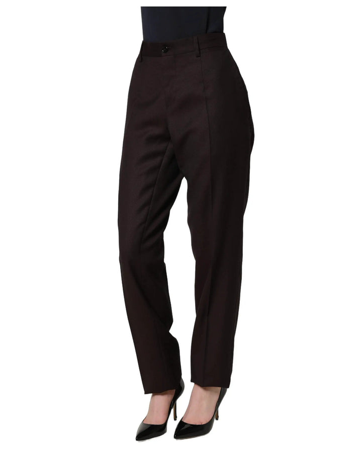 Dolce & Gabbana Sample Sale | Dolce & Gabbana Brown Straight Leg Dress Silk Trousers Pants - | Designer outlet