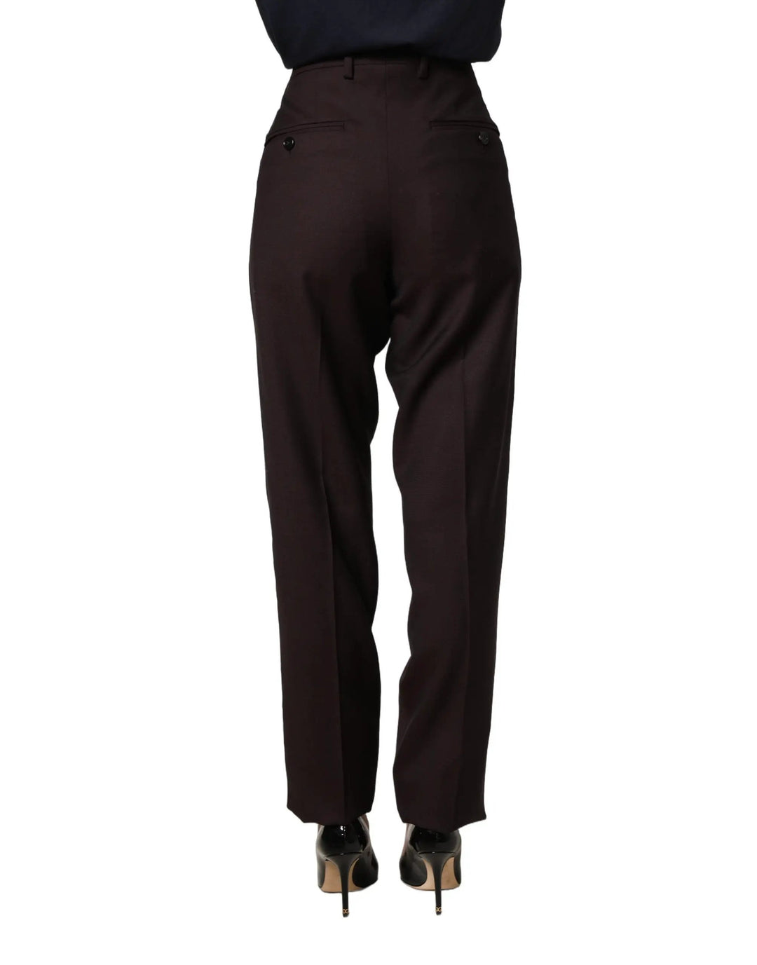 Dolce & Gabbana Sample Sale | Dolce & Gabbana Brown Straight Leg Dress Silk Trousers Pants - | Designer outlet