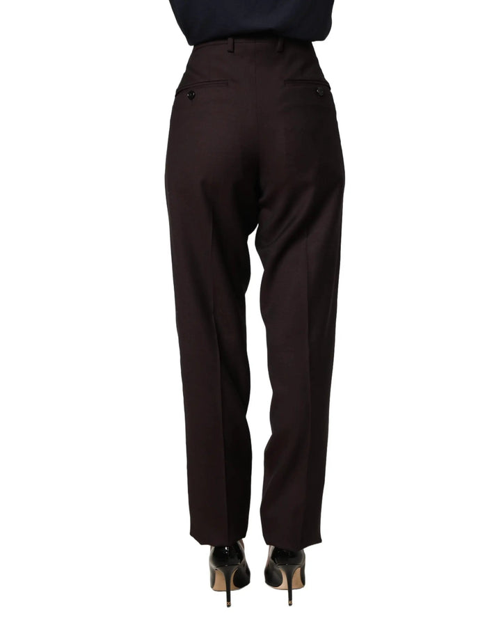 Dolce & Gabbana Sample Sale | Dolce & Gabbana Brown Straight Leg Dress Silk Trousers Pants - | Designer outlet