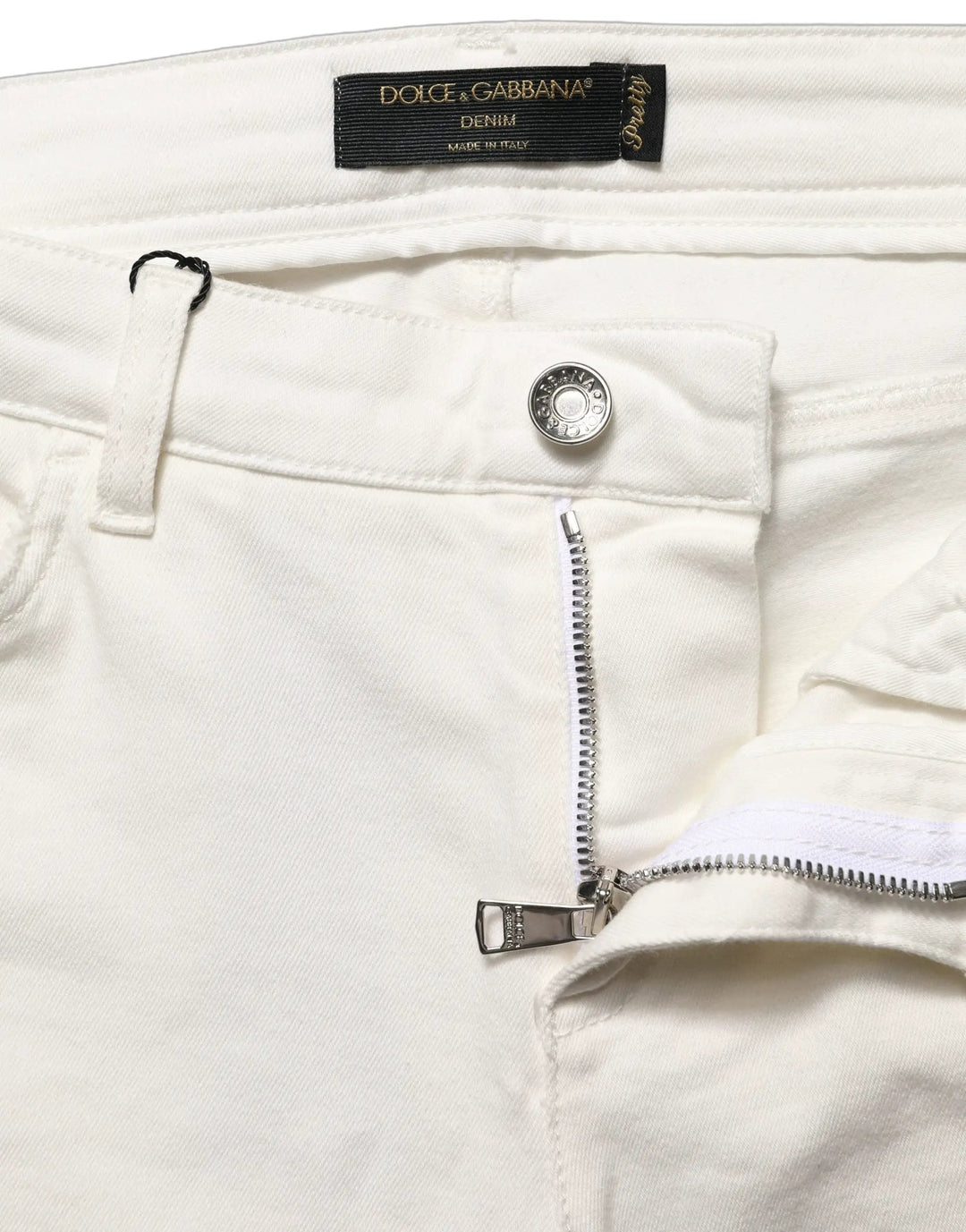 Dolce &amp; Gabbana Sample Sale | Dolce &amp; Gabbana White Tattered Skinny Cotton Denim Jeans - | Designer outlet