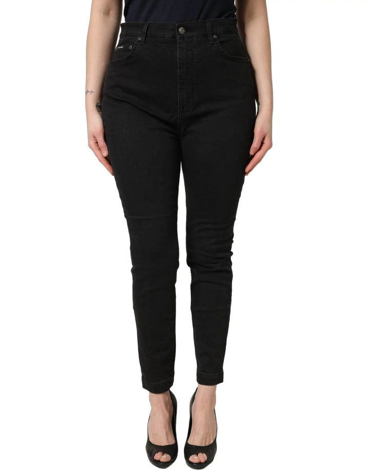 Dolce & Gabbana Sample Sale | Dolce & Gabbana Black Skinny Cotton High Waist Denim Jeans - | Designer outlet