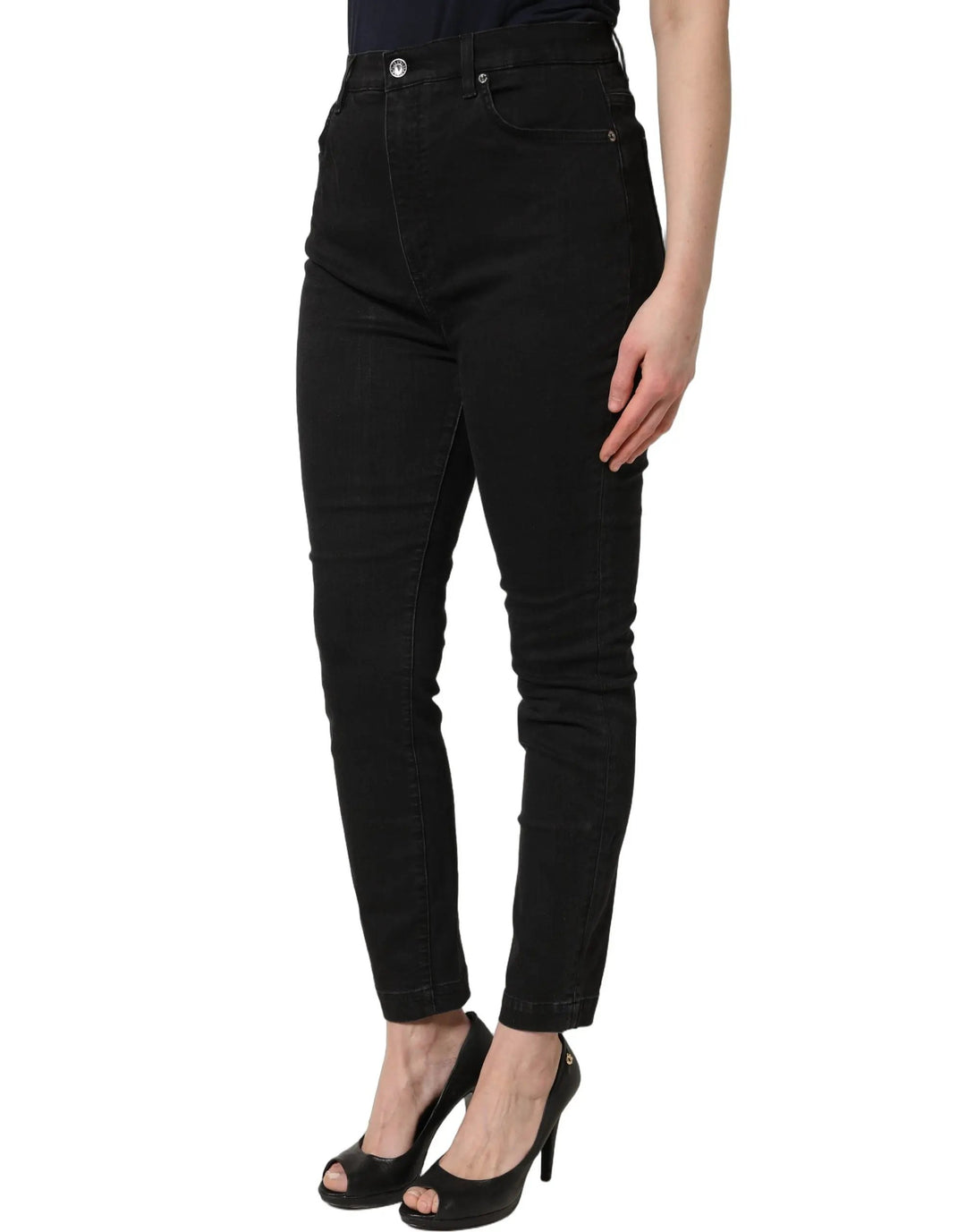 Dolce & Gabbana Sample Sale | Dolce & Gabbana Black Skinny Cotton High Waist Denim Jeans - | Designer outlet