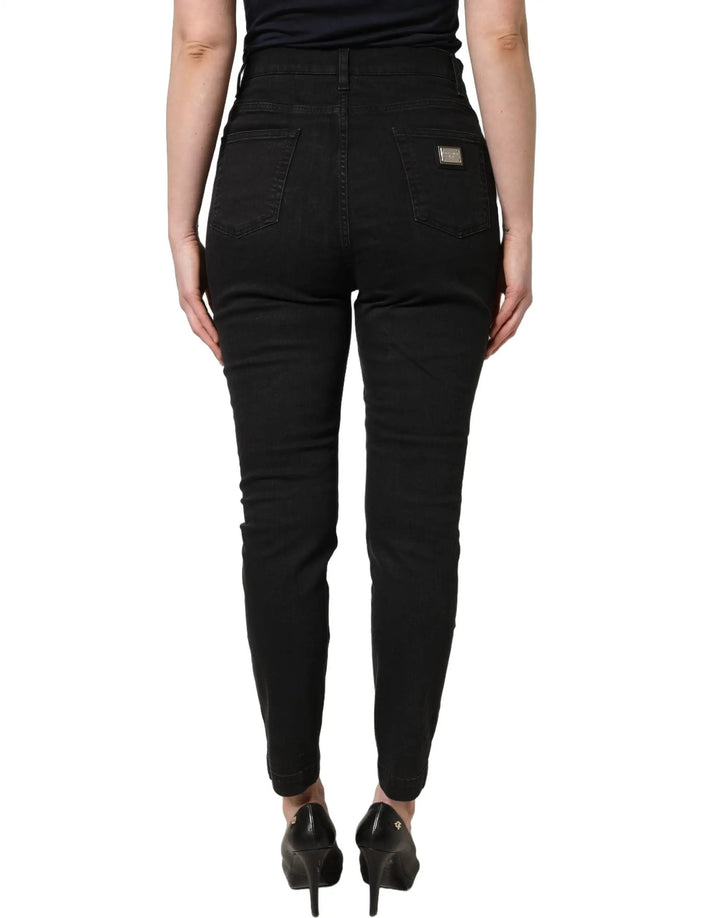 Dolce & Gabbana Sample Sale | Dolce & Gabbana Black Skinny Cotton High Waist Denim Jeans - | Designer outlet