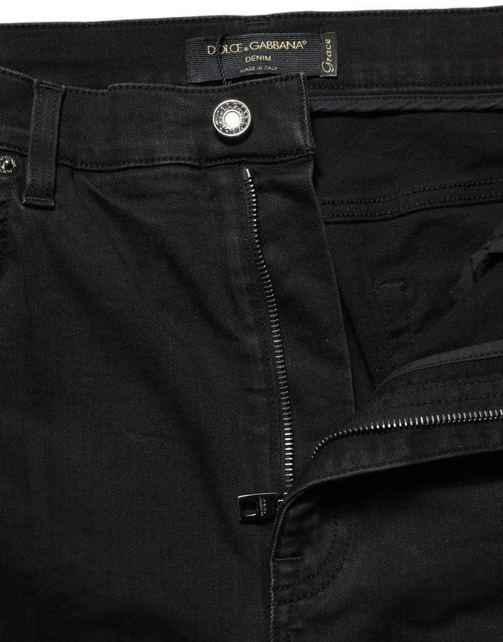Dolce & Gabbana Sample Sale | Dolce & Gabbana Black Skinny Cotton High Waist Denim Jeans - | Designer outlet