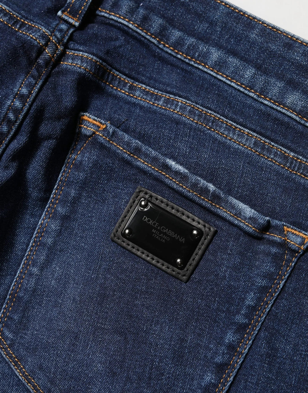 Dolce & Gabbana Sample Sale | Dolce & Gabbana Blue Distressed Skinny Cotton Denim Jeans - | Designer outlet