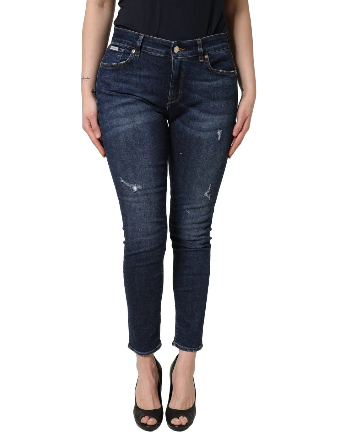 Dolce & Gabbana Sample Sale | Dolce & Gabbana Blue Distressed Skinny Cotton Denim Jeans - | Designer outlet