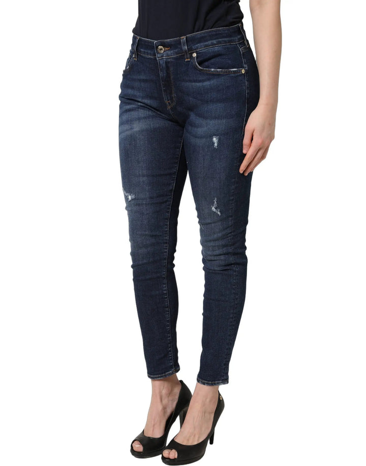Dolce & Gabbana Sample Sale | Dolce & Gabbana Blue Distressed Skinny Cotton Denim Jeans - | Designer outlet
