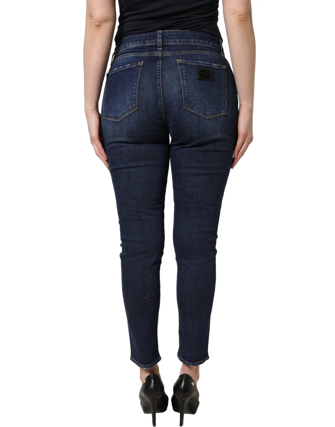 Dolce & Gabbana Sample Sale | Dolce & Gabbana Blue Distressed Skinny Cotton Denim Jeans - | Designer outlet