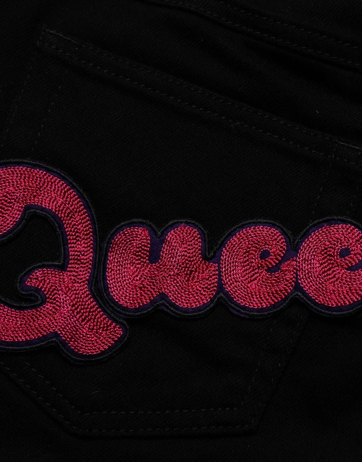 Dolce &amp; Gabbana Sample Sale | Dolce &amp; Gabbana Black Queen Embroidery PRETTY Denim Jeans - | Designer outlet