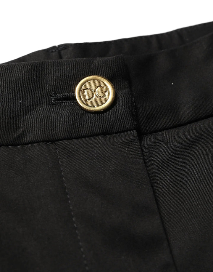 Dolce & Gabbana Sample Sale | Dolce & Gabbana Black Tapered Leg Dress Cotton Trousers Pants - | Designer outlet