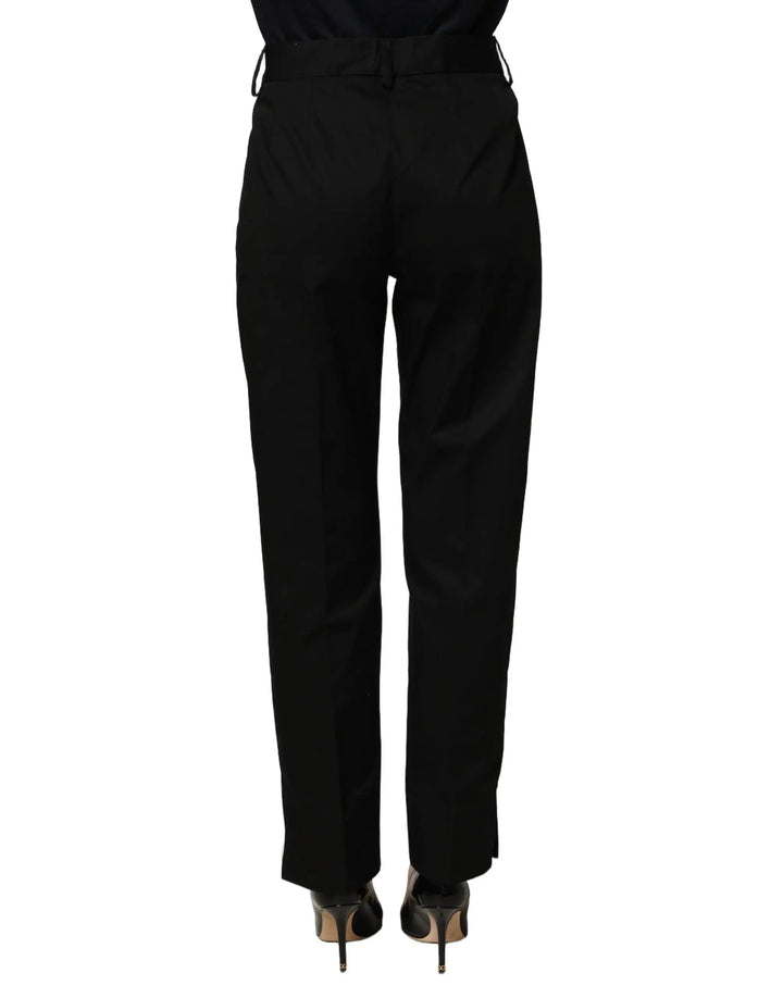 Dolce & Gabbana Sample Sale | Dolce & Gabbana Black Tapered Leg Dress Cotton Trousers Pants - | Designer outlet