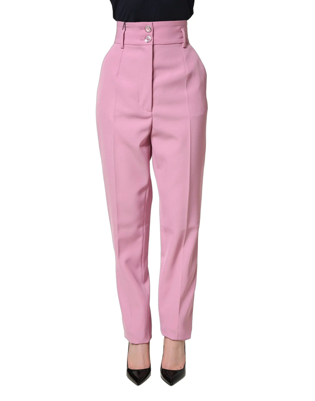 Dolce & Gabbana Sample Sale | Dolce & Gabbana Pink High Waisted Polyester Trouser Pants - | Designer outlet