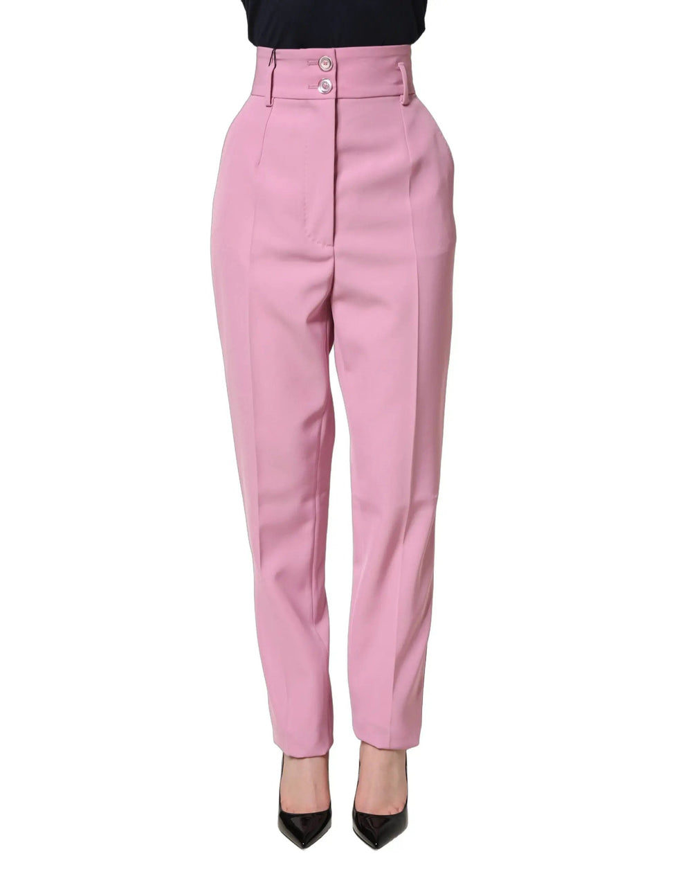 Dolce & Gabbana Sample Sale | Dolce & Gabbana Pink High Waisted Polyester Trouser Pants - | Designer outlet
