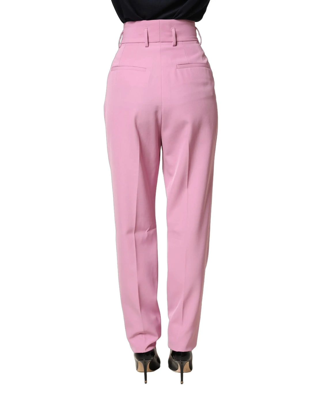 Dolce &amp; Gabbana Sample Sale | Dolce &amp; Gabbana Pink High Waisted Polyester Trouser Pants - | Designer outlet