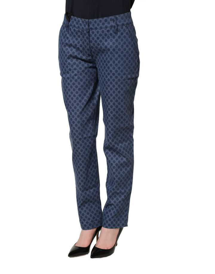 Dolce &amp; Gabbana Sample Sale | Dolce &amp; Gabbana Blue Polka Dotted Slim Fit Capri Denim Jeans - | Designer outlet