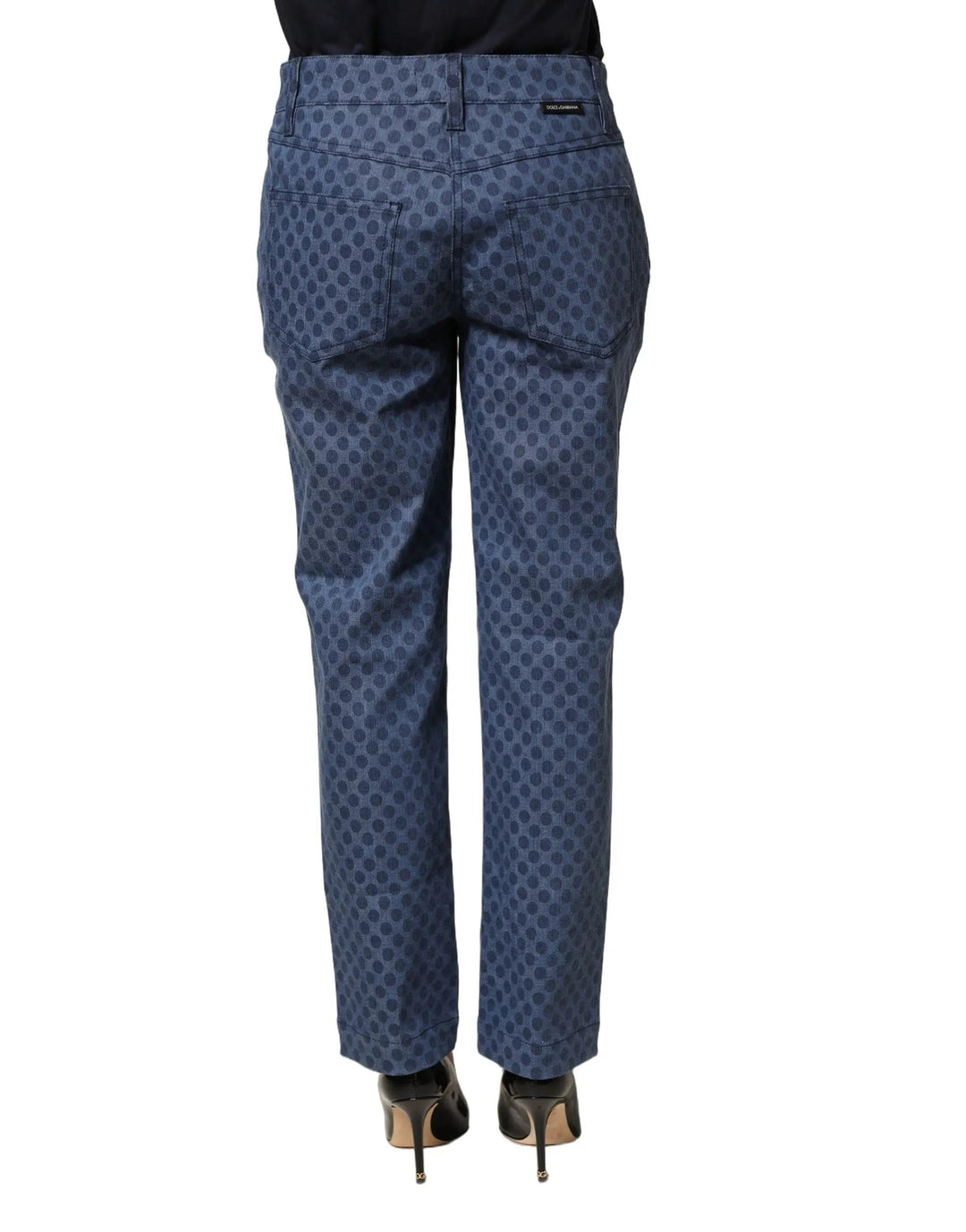 Dolce &amp; Gabbana Sample Sale | Dolce &amp; Gabbana Blue Polka Dotted Slim Fit Capri Denim Jeans - | Designer outlet
