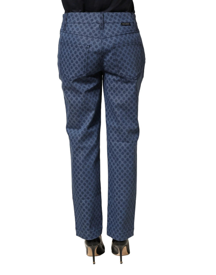 Dolce &amp; Gabbana Sample Sale | Dolce &amp; Gabbana Blue Polka Dotted Slim Fit Capri Denim Jeans - | Designer outlet
