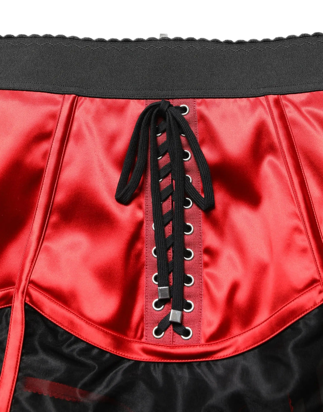 Dolce & Gabbana Sample Sale | Dolce & Gabbana Red Satin Corset Style High Waist Mini Skirt - | Designer outlet