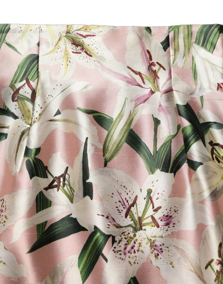 Dolce & Gabbana Sample Sale | Dolce & Gabbana Pink Lilium High Waist Knee Length Skirt - | Designer outlet